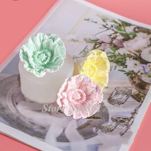 3D Flower DIY Soap Mold Poppy Flower Silicone Soap Mold Diy Handmade Craft 3d Soap Fondant Cake Decorating