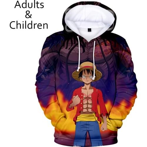 3D Harajuku ONE PIECE Mens and Womens Fashion Hoodie Pop Kids Pullover Casual Childrens Comics Hot Sale 3D New Sweatshirt
