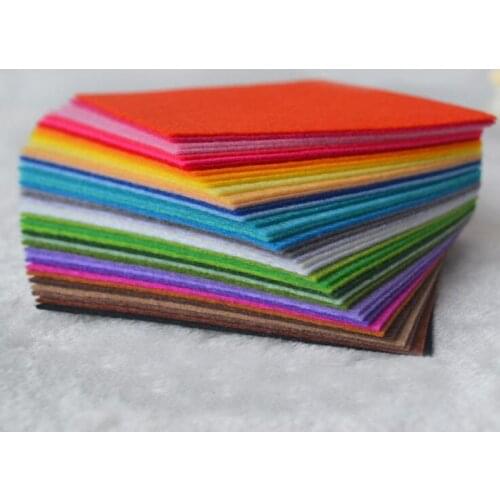 40 Pcs\lot 30x30 cm Polyester Felt Fabric Cloth DIY Handmade Sewing Home Decor Material Thickness 1mm 40 Mix Color 11.8x11.8inch