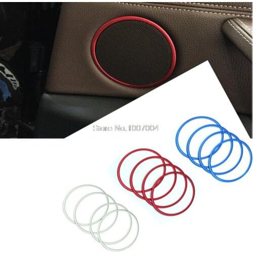 Aluminium alloy Car loudspeaker decoration ring Fit for 2014 2015 BMW X5 X6 Sound Audio ring cover car stying