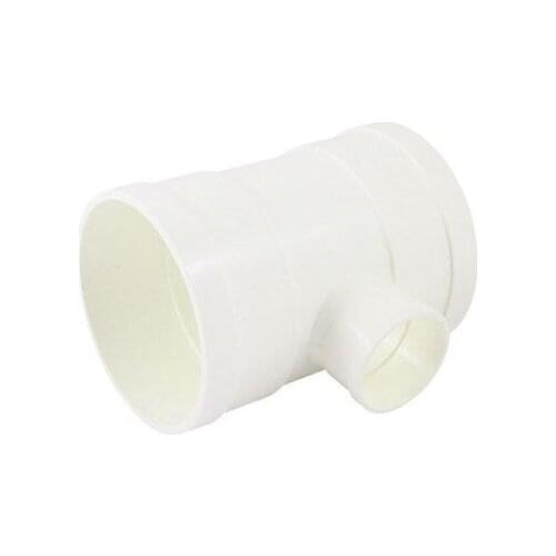 White PVC 110 x 50mm T Type 3 Way Water Pipe Tube Adapter Connector