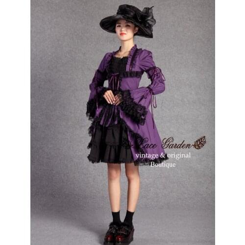 Free Shipping 2019 New Autumn And Spring England Style Dresses For Women XS-XXL Cotton One-piece Lace Long Flare Sleeve Dresses