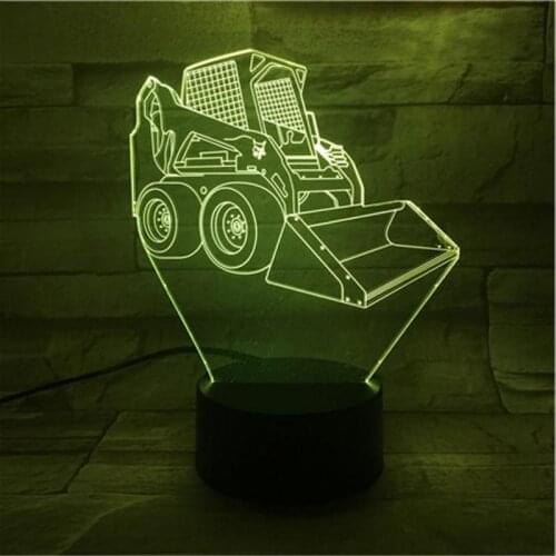 Bulldozer 3d Nightlight Remote Control Colorful Touch 3d Light Led Acrylic Vision Led Night Ligh Lovely cartoon childrens toys