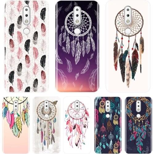 Back Cover For Nokia 2.1 3.1 5.1 6.1 7.1 Soft Silicone Dream Catcher Feather Girl Phone Case For Nokia 7.1 6.1 5.1 3.1 2.1 Plus