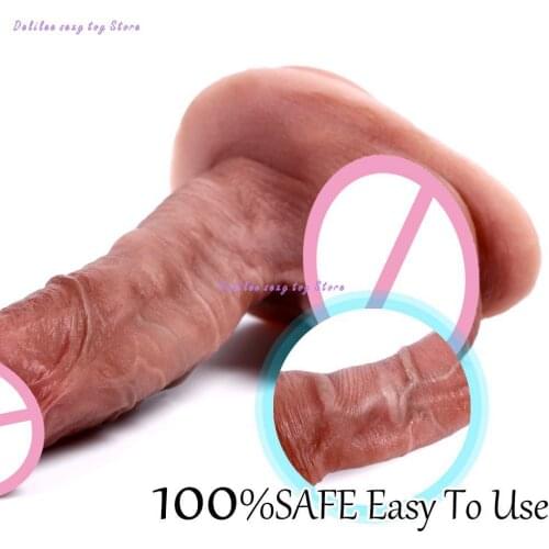 Flexible realistic big dildo silicone anal plug butt plug Erotic penis with suction cup adult sex toys for women