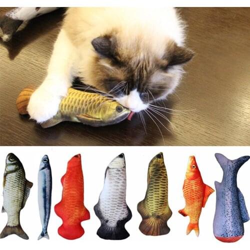 Creative 3D Carp Fish Shape Cats Toys Plush Catnip Fish Stuffed Pillow Doll Pet Kitten Chew Mint Toy Simulation Fish Playing Toy