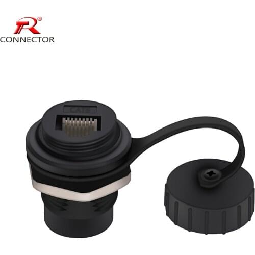1PC RJ45 Connector, CAT.6, CAT6A,D type, 8P8C, Metal Shell+Copper Pins, Panel Mount Chassis RJ45 Female Socket Network Connector