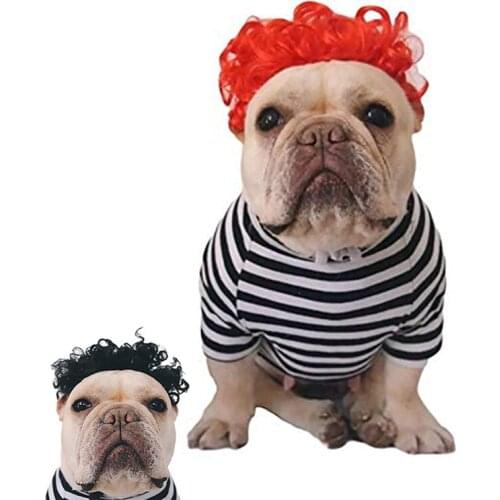 Red Pet wig, Funny and Cute Cat Wig, Dog Wig, Artificial Orange Hair, Red Hair for Pets