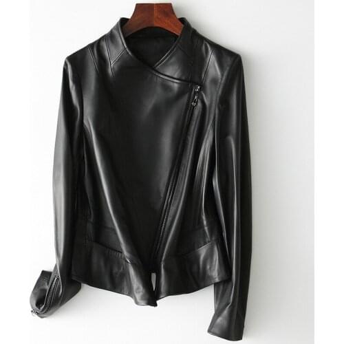 Leather Genuine Spring Natural Jacket Women Fashion Streetwear 100% Real Leather Coat Female Moto Sheepskin Coats Jackets 226A