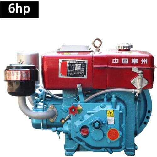 Small 6-horsepower Agricultural Single-Cylinder Water-Cooled Diesel Engine Marine Hand-cranking start Diesel Engine 6hp 4KW 220V