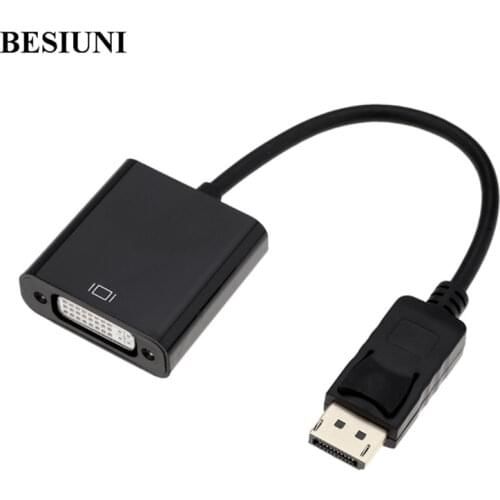 BESIUNI Displayport DP male to DVI Female Adapter Video Display Port Cable Converter for PC Laptop Black