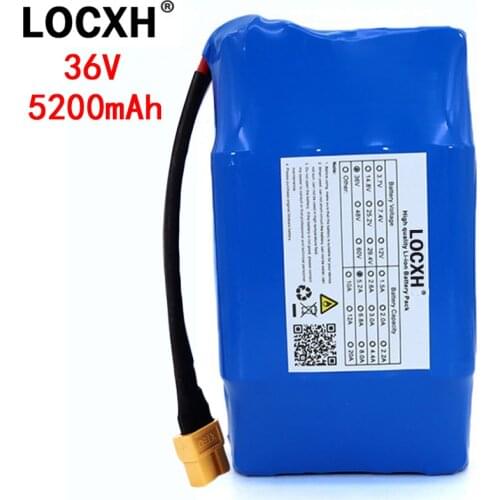 36V 5.2/4.4AH lithium ion rechargeable battery pack 5200/4400mAh for electric self balance scooter hoverboard unicycle twist car