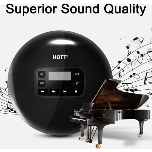 CD611T Portable Bluetooth CD Player LCD Display Anti-Shock CD Music Car BT Music