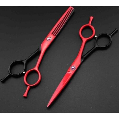 Professional 5.5 inch Two-tailed thinning & cutting hair scissors set shears barber hairdressing scissors set Free Shipping