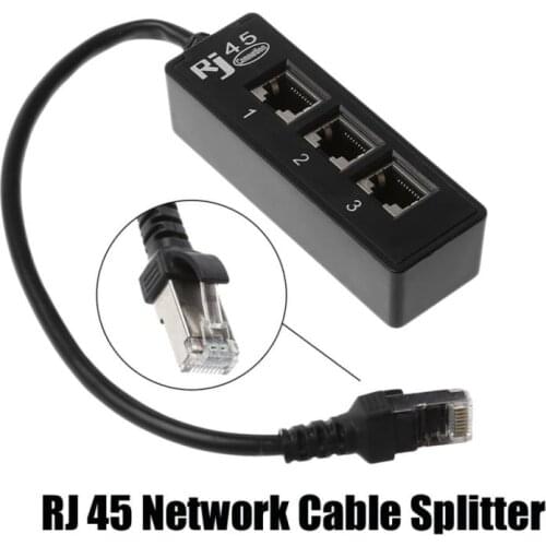RJ45 7.9inch 1 Male To 3 Female Cable Splitter Ethernet Network Converter Adapter Can Shield The External Electromagnetic Signal