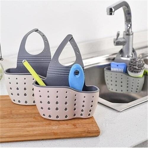Adjustable Sink Sponge Holder Dish Cloth Drain Rack Kitchen Gadget Hanging Faucet Basket Rack Holder Shelf Bathroom Organizer