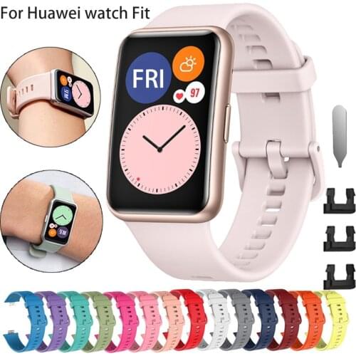 Rubber Replacement Strap for Huawei Watch Fit Band Sport Smart Waterproof Wrist Watchband Bracelet Accessories for Huawei Fit