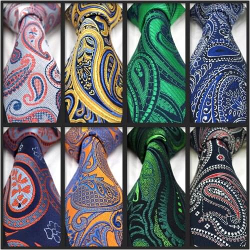 Luxury Necktie Silk Paisley 63" 160cm Fashion Extra Long Size Ties for Men Colorful Wedding