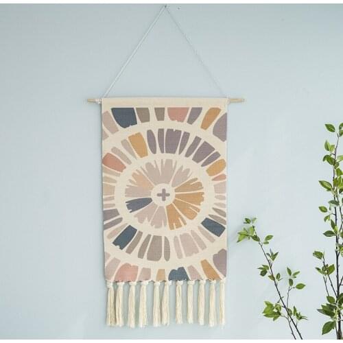 Nordic Tassel Tapestry Hand-woven Blanket Hanging Picture Dormitory Transformation Cloth Art Wall Decor Bedroom