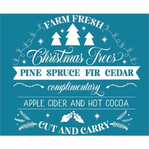 Pine Spruce Fir Cedar Self-Adhesive Silk Screen Printing Stencil Reusable Sign Stencils for Painting Wood DIY Decoration T-Shirt
