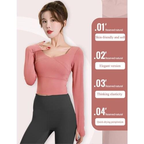 2021 Seamless Gym Crop Top Sports Yoga Top Women Long Sleeve T-Shirts Naveled Fitness Crop Top Sport Wear Workout Athletic Shirt