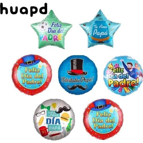 3/5/10pcs18 Inch Happy Fathers Day Spain Helium Globos Feliz Dia Super Daddy Aluminum Foil Balloon Fathers Party Decoration