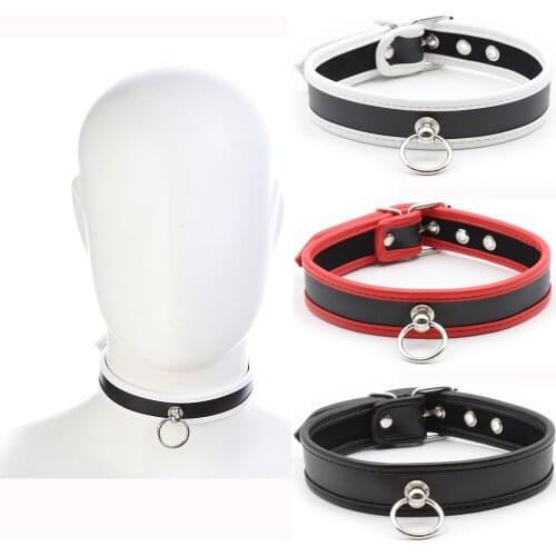 3 Colors Sex Bondage Necklace BDSM Leather PU Neck Ring bdsm Sex Toys For Women Bondage Necklace For Couples BDSM Sexy Collar