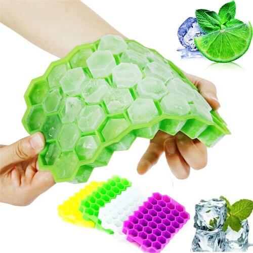 37 Cell Honey Comb Ice Cubes Frozen Mini Cube Silicone Tray Cake Mold Tool DIY with Lid