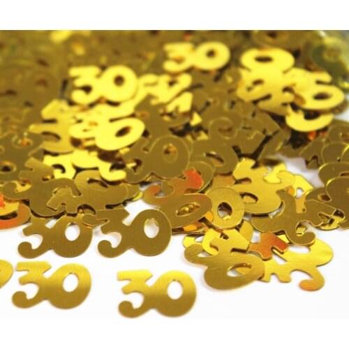 50g Gold 30 Thirty Confetti Foil Sprinkles Happy 30th Birthday anniversary party table scatter decoration
