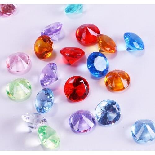 50PCS Plastic Stone 19mm Plastic Acrylic Simulated Crystal For Party & Holiday DIY Decorations