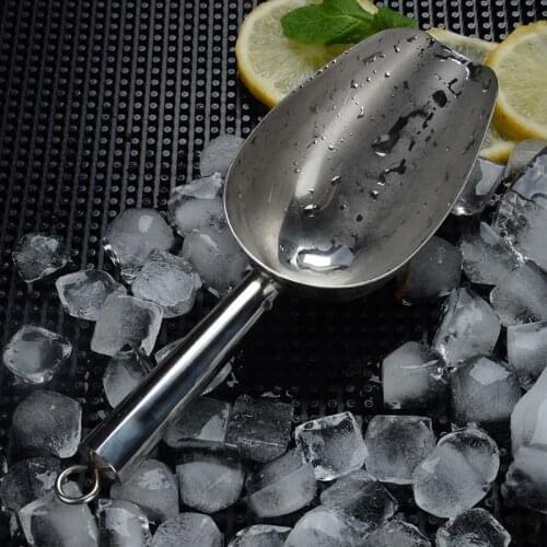 9 Inch Ice Scoop Kitchen Food Candy Scoop Polish Stainless Steel Ice Scoop Food Flour For Bar Commercial Kitchen Tools Bar Tool