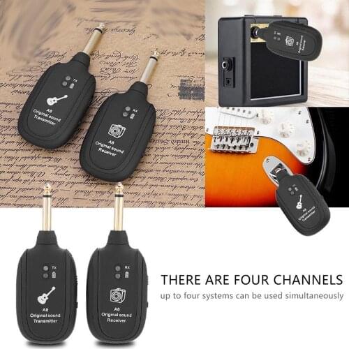 A8 UHF 730MHZ 50M Wireless Guitar Transceiver Range Electric Instrument for Bass Violin Guitars Transceiver Accessories