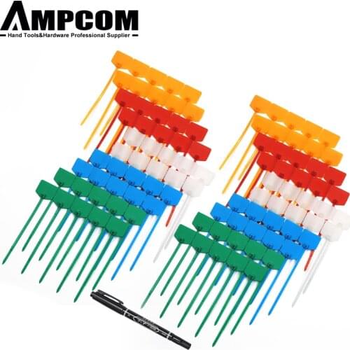 AMPCOM Nylon Cable Ties With Marker Pen, Self-Locking Cord Tags Marker Label with Write on Cable Tag, Ethernet Wire Zip Ties