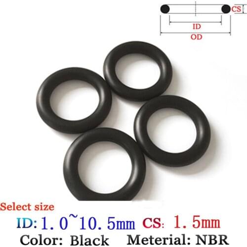 CS1.5mm ID1.0-10.5mm NBR Fluoro Rubber O-Ring Washer Seal Plastic gasket Silicone ring film oil and water seal gasket sealing