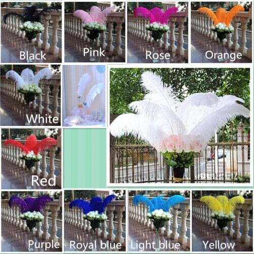 DHL Fast delivery logistics! sale 50pc quality light ostrich feathers, 26-28inches / 65-70cm, DIY wedding decorations