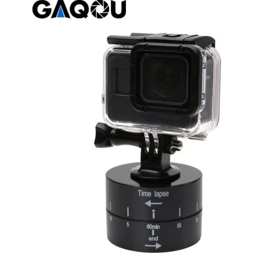 GAQOU 360 Degrees Panning Rotating Camera tripod head Time Lapse Photography for iPhone Mobile For Go Pro Hero6 5 4 3 3+ SJCAM