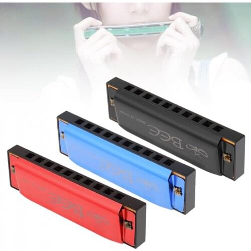 Harmonica 10 Holes 20 Tone Blues Harmonica KeyC Mouth Organ for Children & Beginner Woodwind Instruments