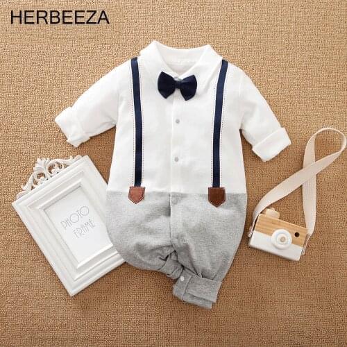 Prowow 2021 Mens Baby Clothes For Newborns Jumpsuit Kids Baby Boys Clothing Gentleman Childrens Overalls Soft Babys Rompers