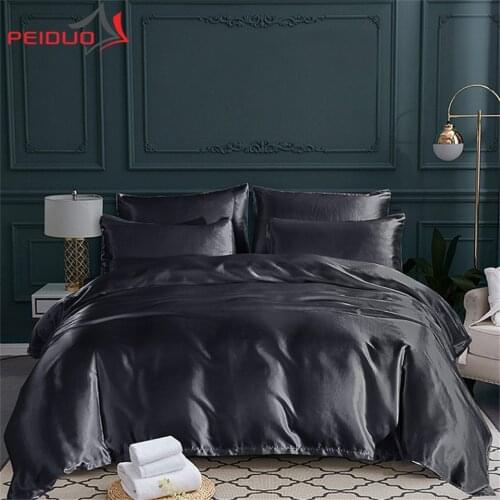 PEIDUO Bedding Duvet Cover Protects Super Soft Microfiber Comforter Quilt Cover Set with 2 Pillowcase Solid Modern Style