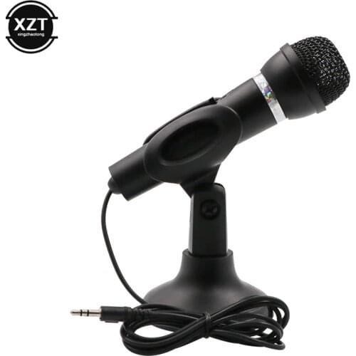 Condenser Microphone 3.5mm Plug Home Stereo MIC Desktop Stand for PC YouTube Video Skype Chatting Gaming Podcast Recording
