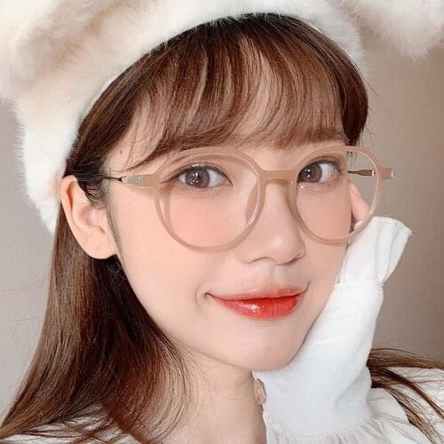 Round Glasses Anti Blue Light Tinted Color Frame Men Women Coating Film Blocking Ray From Computer Phone Gaming Eye Protection