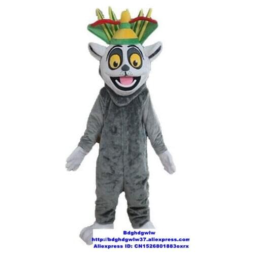 Madagascar King Julien Lemur Lemuroid Lemuridae Mascot Costume Adult Character Routine Press Briefing Good-sized zx268