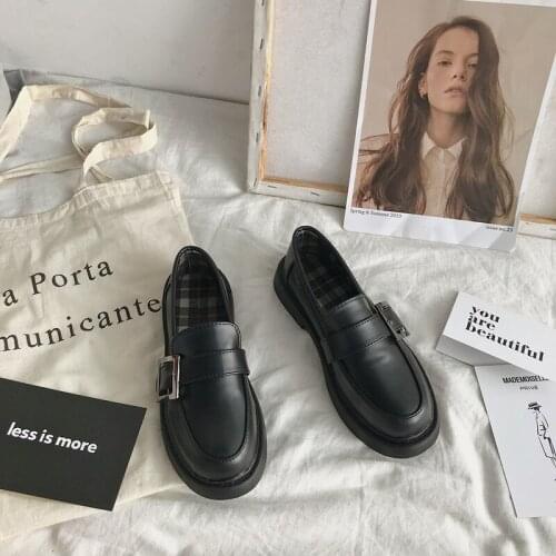 Small leather shoes Japanese spring and autumn 2021 new British style fashion simple Mary Jane flat bottom