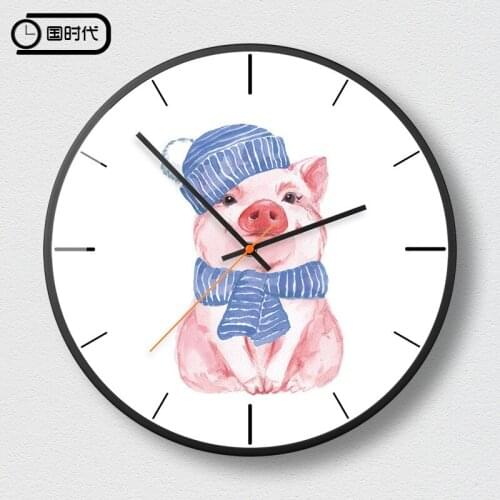 Cartoon Animal Wall Clock Nordic Cute Childrens Bedroom Creative Wall Clock Simple Modern Design Living Room Decorative AA50ZB