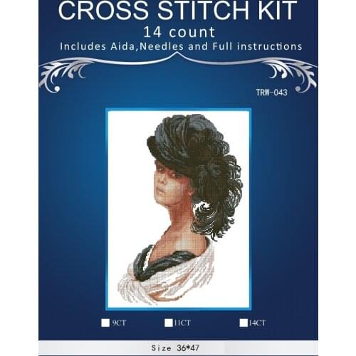 New Embroidery Counted Cross Stitch Kits Needlework - Crafts 14 ct DMC DIY Arts Handmade Decor - Pretty girl