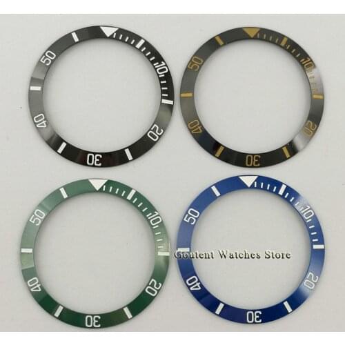 4 Styles 38mm New Watch Bezel Insert Black/Blue/Green Ceramic Bezel Fit For 40mm Mens Automatic Watches