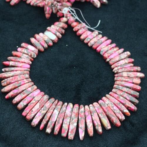 New Beautiful Pink Stone Necklace Point Pendant Beads, Top Drilled Women Fashion Jewelry Spike DIY Making Finding Gems