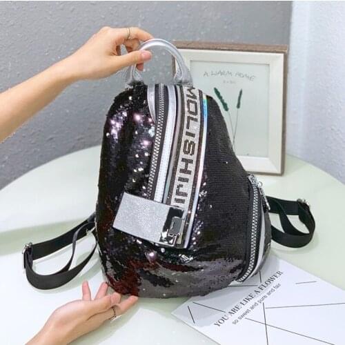 New Multifunction Backpack Women Sequines Rivet Bagpack Female Ita Shoulder Schoolbag for Girls 2021 Sac A Dos Mochila