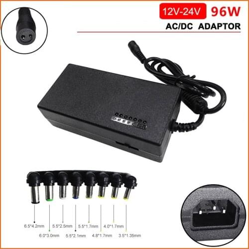 New 12-24V 96W Multifunction Universally adjustable Power Adapter For computer notebook charger EU/US/UK/AU