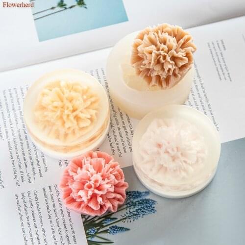 Food Grade Soap Making Tool 3D Flower Handmade Soap Silicone Mold Carnation Soap Molds Fondant Cake Chocolate Mold Soap Form
